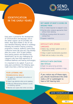 Identification of hearing loss in the early years