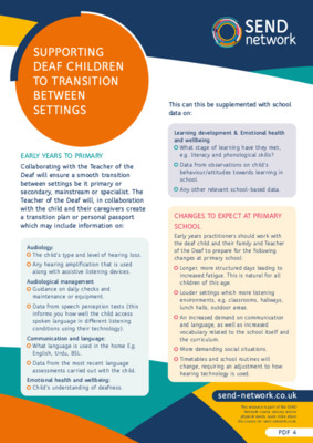 Supporting deaf children to transition between settings