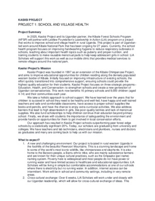 Project Deep Dives: Leadership in Action with the Kasiisi Project