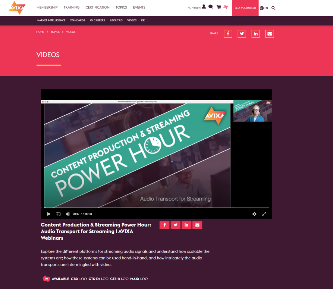 Transporte de audio para streaming