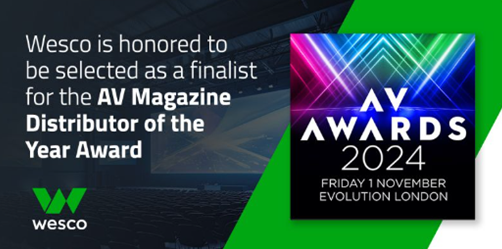 Wesco is named a finalist for the AV Magazine AV Awards Distributor of the Year