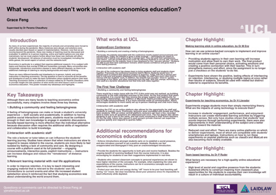 What works and doesn't work in online economics education? Poster