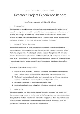 Oscar Toomey Laidlaw Reflective Report