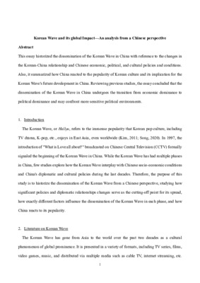 Korean Wave and Its Global Impact 