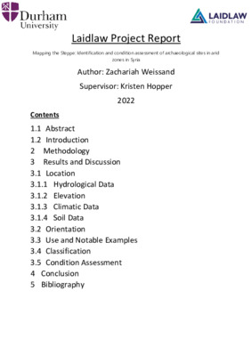 Laidlaw Project Report