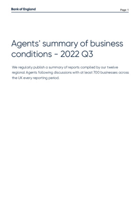 Agents' summary of business conditions - 2022 Q3