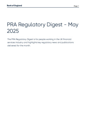 PRA Regulatory Digest - May 2025