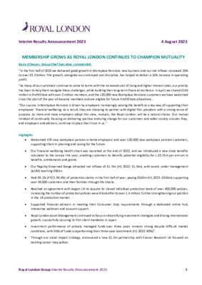 Interim Results Announcement 2023