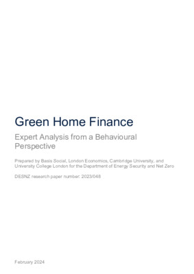 Green home finance: expert analysis from a behavioural perspective