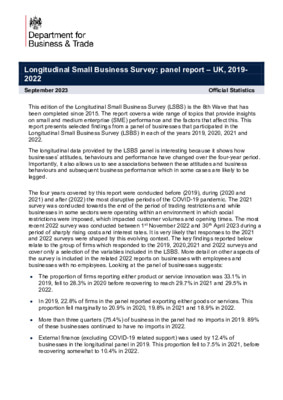 Longitudinal Small Business Survey: panel report – UK, 2019- 2022