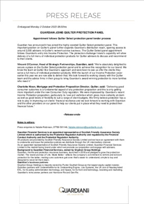 Guardian joins Quilter Select protection panel