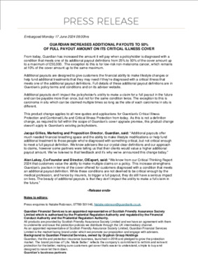 Guardian increases additional payouts to 50% of full payout amount