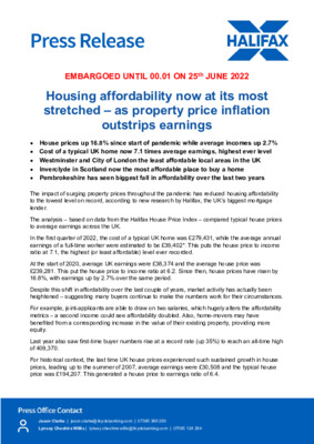 Housing affordability now at its most stretched – as property price inflation outstrips earnings