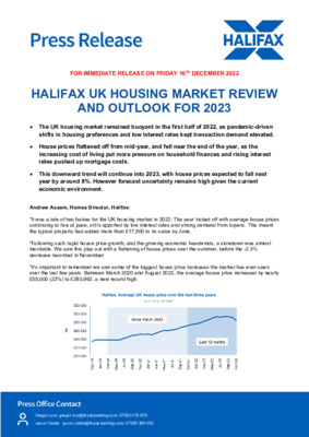 Halifax UK Housing Market Review and Outlook for 2023
