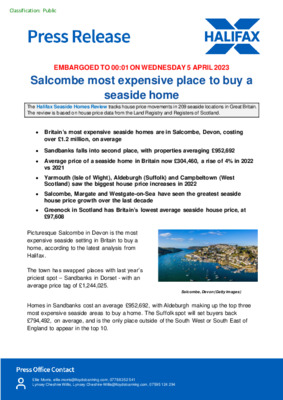 Salcombe most expensive place to buy a seaside home