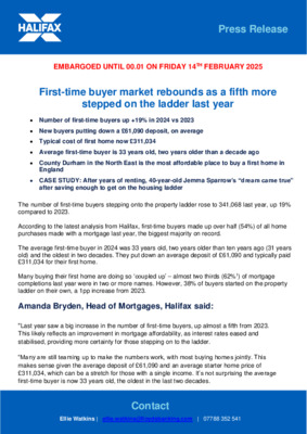 First-time buyer market rebounds as a fifth more stepped on the ladder last year