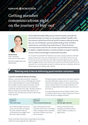 Getting member communications right on the journey to buy-out