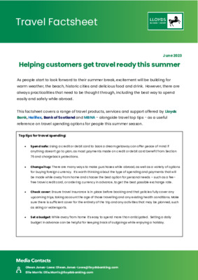 Lloyds Banking Group Travel Factsheet Summer 2023