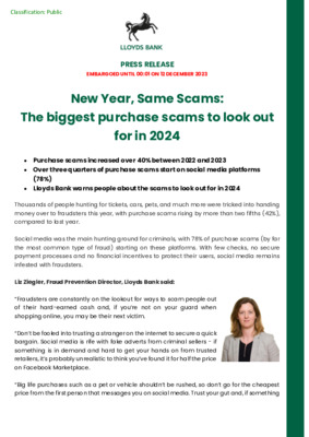 New Year, Same Scams:  The biggest purchase scams to look out for in 2024