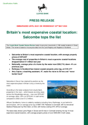 Britain’s most expensive coastal location: Salcombe tops the list