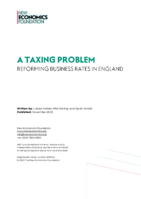 A Taxing Problem - Reforming business rates in England