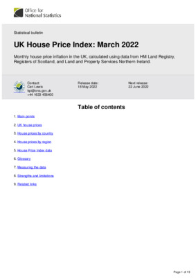 UK House Price Index March 2022