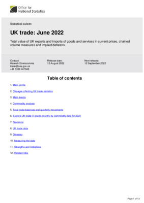 UK trade: June 2022
