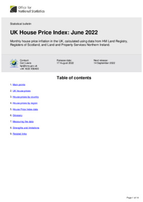 UK House Price Index June 2022