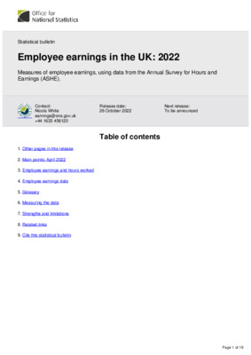 Employee earnings in the UK: 2022