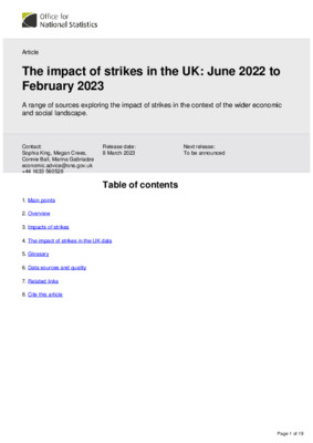 The impact of strikes in the UK: June 2022 to February 2023