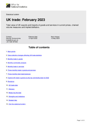 UK trade: February 2023