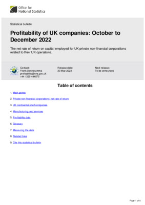 Profitability of UK companies: October to December 2022