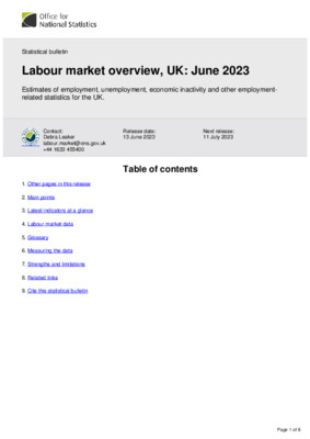 Labour market overview, UK: June 2023