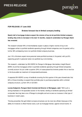 Brokers forecast rise in limited company lending