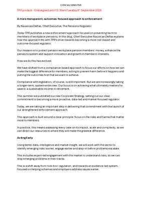 TPR blog - A more transparent, outcomes-focused approach to enforcemen. Embargoed until 10.30am 08.09.26