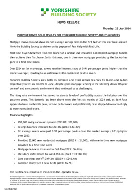 Purpose drives solid results for Yorkshire Building Society and its members