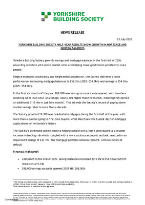 Yorkshire Building Society half-year results