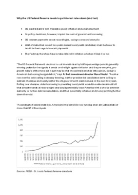 Why the US Federal Reserve needs to get interest rates down (and fast)