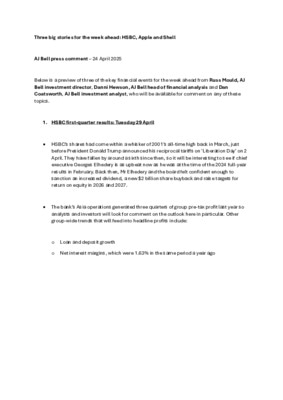 HSBC, Apple and Shell