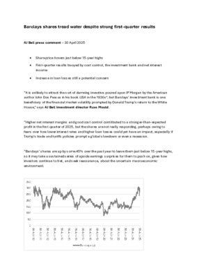 Barclays shares tread water despite strong first-quarter results