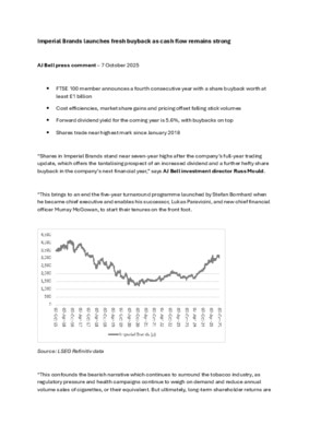 Imperial Brands launches fresh buyback as cash flow remains strong