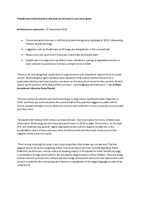 Healthcare stocks back in the pink as economic concerns grow