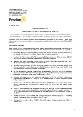 PensionBee Interim Results 2025