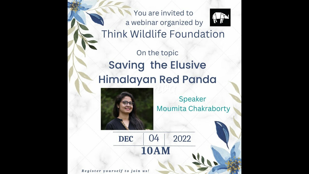 Webinar 3 - Saving the Elusive Red Panda - Moumita Chakraborthy
