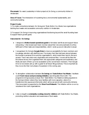 Sophie Burnet LIA Quick Overveiw