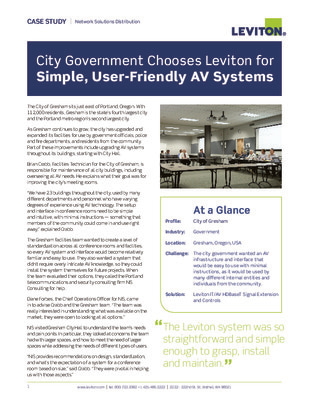 HDBaseT Case Study: Leviton's IT/AV Makes This City Slicker