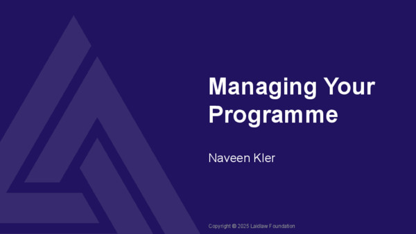 Women in Business 2025 Materials: Managing Your Programme - Naveen Kler