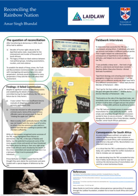 Research Poster: Reconciling the Rainbow Nation