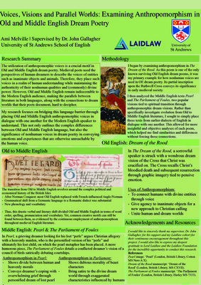 Research Poster- Voices, Visions and Parallel Worlds: Examining Anthropomorphism in Old and Middle English Dream Poetry