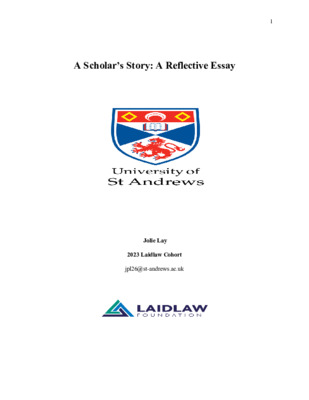 A Scholar's Story: A Reflective Essay 